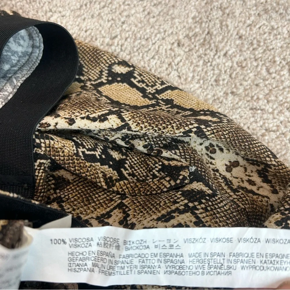 Zara tan brown animal snake print joggers harem pants Sz M - Picture 6 of 11
